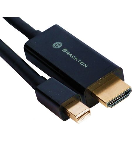 Cable miniDP-HDMI - 2.0m - Brackton MDP-HDE-0200.B, 2.0 m, mini DisplayPort to HDMI, digital interface cable, bulk packing