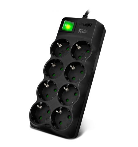 Фильтр сетевой SVEN SF-08E / 8 Sockets / 5,0m / Black