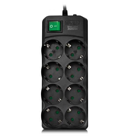 Фильтр сетевой SVEN SF-08E / 8 Sockets / 5,0m / Black