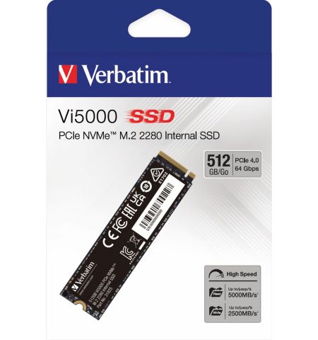 M.2 NVMe SSD Verbatim Vi5000, 512GB M.2 NVMe SSD Verbatim Vi5000, 512GB