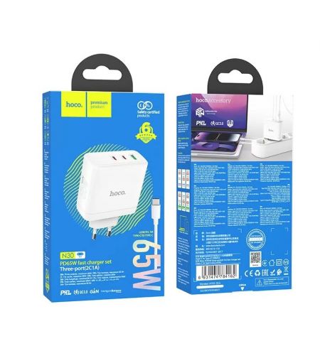 Быстрое зарядное устройство HOCO N30 Glory 65w