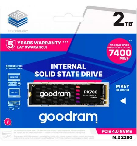 M.2 NVMe SSD GOODRAM PX700 / 2.0TB / 3D NAND TLC