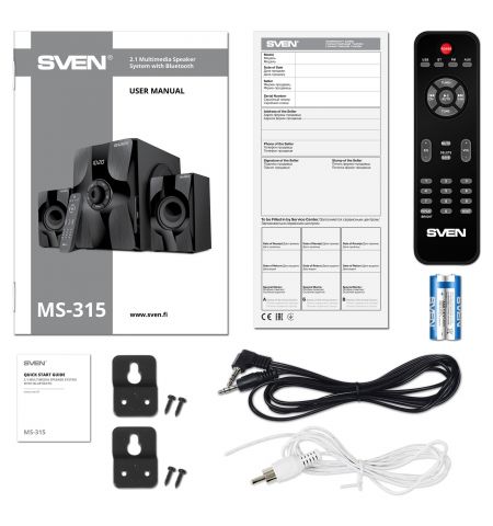 Колонки 2.1 SVEN MS-315 / 46W RMS / Bluetooth / FM-tune / USB Flash / SD card / Black