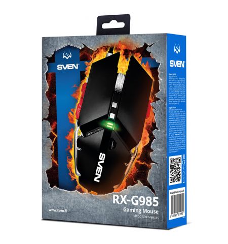 Игровая мышь SVEN RX-G985 / Gaming sensor Pixart 3050 / USB / 4000 dpi / Black