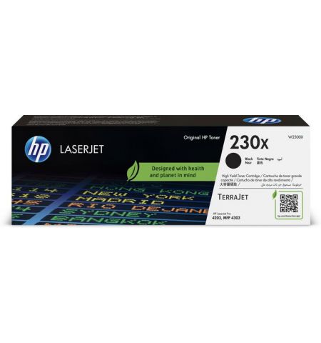 HP 230X Black Toner 7,500 pages for  HP Color LaserJet Pro 4203dn, HP Color LaserJet Pro 4203dw, HP LaserJet Pro MFP 4303dw, HP LaserJet Pro MFP 4303fdn, HP LaserJet Pro MFP 4303fdw