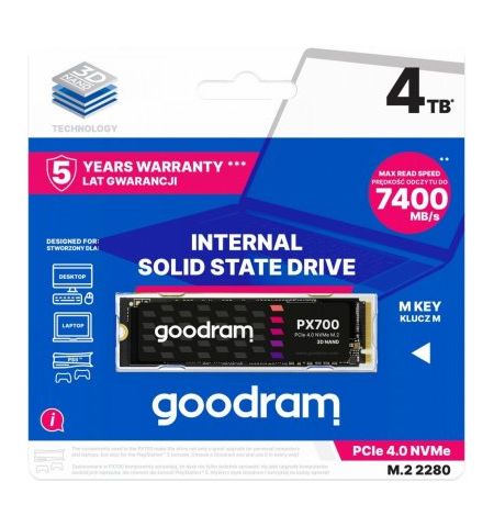 M.2 NVMe SSD GOODRAM PX700 / 4.0TB / 3D NAND TLC