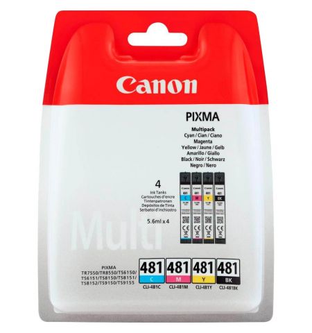 Ink Cartridge Canon CLI-481 C/M/Y/B (2101C005) Multipack for Canon PIXMA TS6140, PIXMA TS8140, PIXMA TS9140, PIXMA TR7540, PIXMA TR8540.