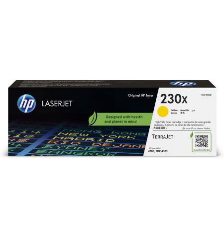 HP 230X Yellow Toner 5,500 pages for  HP Color LaserJet Pro 4203dn, HP Color LaserJet Pro 4203dw, HP LaserJet Pro MFP 4303dw, HP LaserJet Pro MFP 4303fdn, HP LaserJet Pro MFP 4303fdw