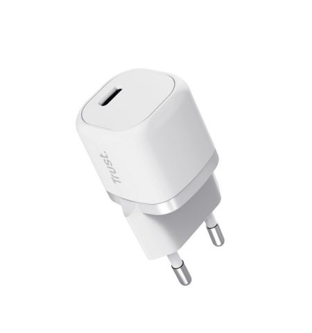 Trust Maxo Ultra-small 20W USB-C Wall Charger with PD, USB PD 3.0 + PPS, White