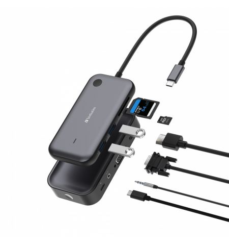 Беспроводной адаптер дисплея стандарта USB-C Verbatim ”Share My Screen 1080p” с разветвителем WDA-01