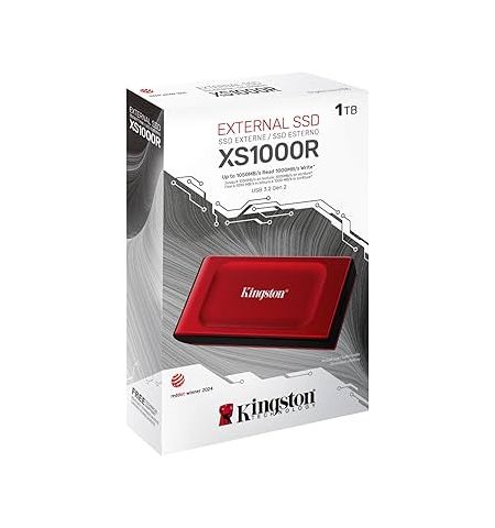 Портативный накопитель SSD Kingston XS1000 Red, 2ТБ, USB 3.2 Gen 2