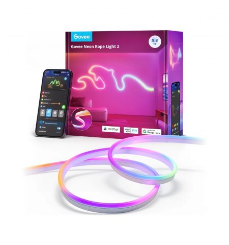 Неоновая веревочная лента GOVEE Neon Rope Strip Ligth 2 / 5m / Multicolor / Wi-Fi + BT / White