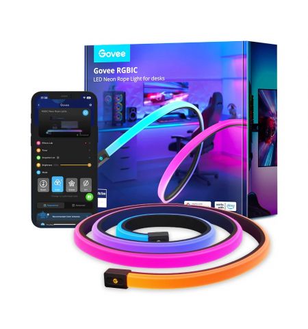 Неоновая световая веревка для столов Neon Rope Light for Desks GOVEE RGBIC LED / 5m / Multicolor / Wi-Fi / Bluetooth