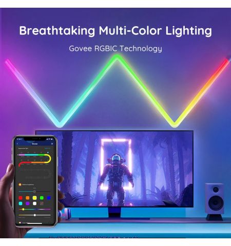 Настенный светильник (6+1) GOVEE Glide RGBIC / Wi-Fi + BT / Multicolor