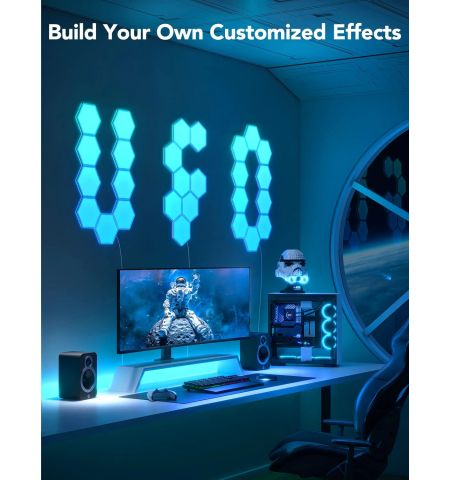 Шестиугольные световые панели GOVEE Glide Hexa Light Panels / 10 Pack / Wi-Fi + BT / Multicolor