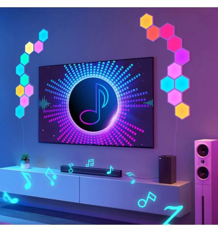 Шестиугольные световые панели GOVEE Glide Hexa Light Panels / 10 Pack / Wi-Fi + BT / Multicolor
