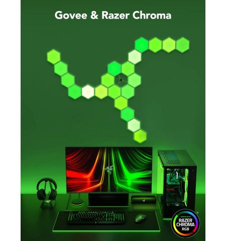Шестиугольные световые панели GOVEE Glide Hexa Light Panels / 10 Pack / Wi-Fi + BT / Multicolor