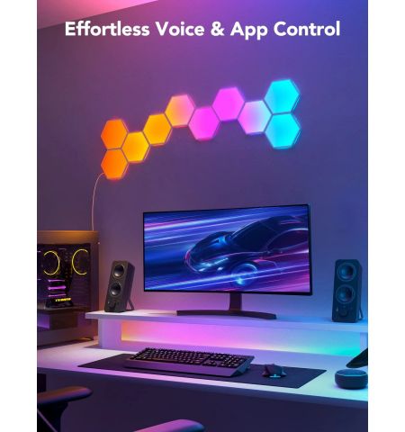 Шестиугольные световые панели GOVEE Glide Hexa Light Panels / 10 Pack / Wi-Fi + BT / Multicolor