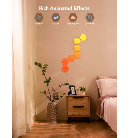 Шестиугольные световые панели GOVEE Glide Hexa Light Panels / 10 Pack / Wi-Fi + BT / Multicolor