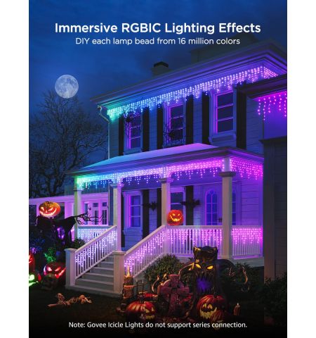 Уличная гирлянда в виде сосулек GOVEE RGBIC Icicle Ligths 10M