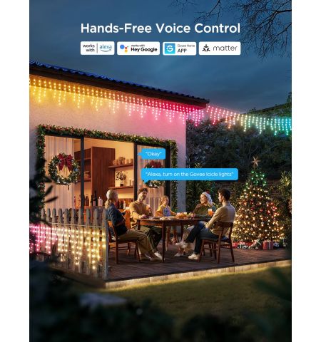 Уличная гирлянда в виде сосулек GOVEE RGBIC Icicle Ligths 10M