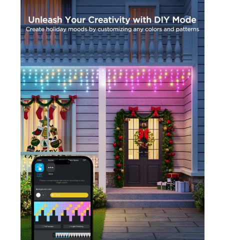 Уличная гирлянда в виде сосулек GOVEE RGBIC Icicle Ligths 10M