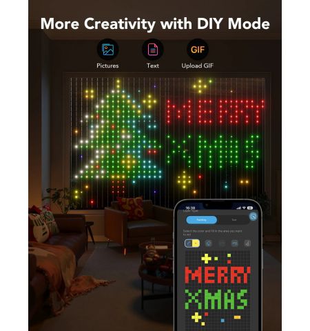 Наружные занавесочные светильники GOVEE RGBIC Curtain Lights 1.5*2m