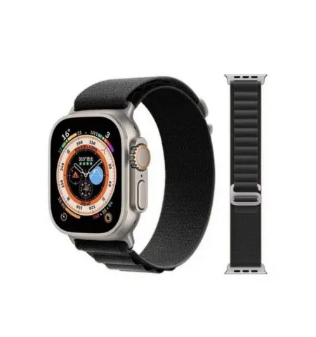 Strap for Apple Watch series all Nylon Black size 44/45/49