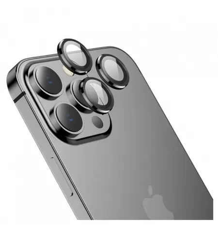 HOCO V12 3D Eagle eye metal lens film Black for iPhone 14 Series