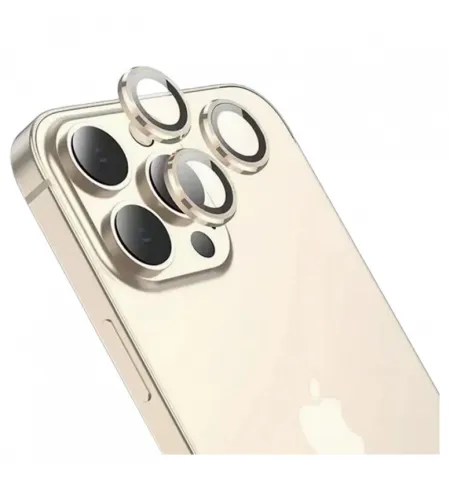 HOCO V12 3D Eagle eye metal lens film Gold for iPhone 14 Series