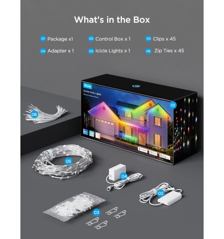 Уличная гирлянда в виде сосулек GOVEE RGBIC Icicle Ligths 10M