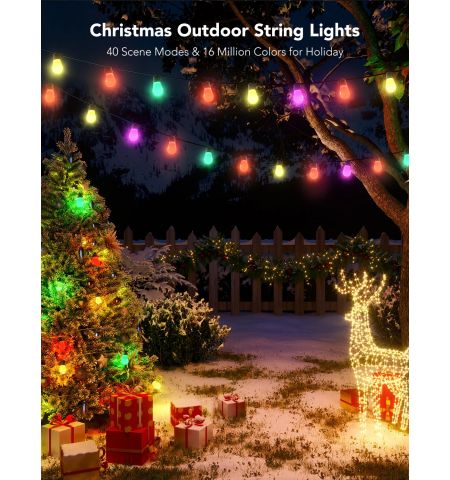 Наружняя светодиодная лента GOVEE RGBIC Smart Outdoor String Lights 15m, 15 Light Bulbs