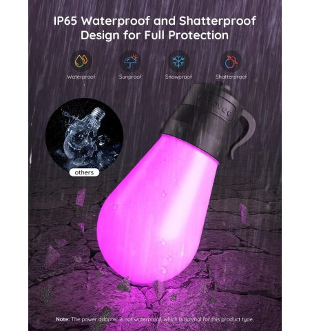 Наружняя светодиодная лента GOVEE RGBIC Smart Outdoor String Lights 15m, 15 Light Bulbs