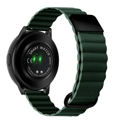 Ремешок кожаный с магсэйфом Xiaomi Amazfit 22mm Green