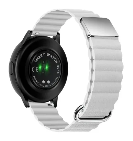 Ремешок кожаный с магсэйфом Xiaomi Amazfit 20mm White