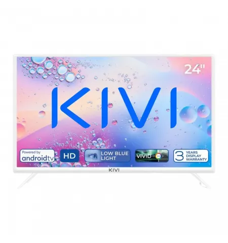 24" LED SMART Телевизор KIVI 24H760QW, 1366x768 HD, Android TV, Белый