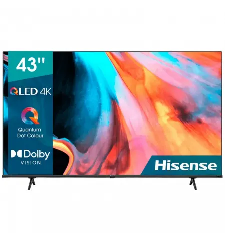 43" QLED SMART Телевизор Hisense 43E7NQ, 3840x2160 4K UHD, VIDAA U7.0, Чёрный