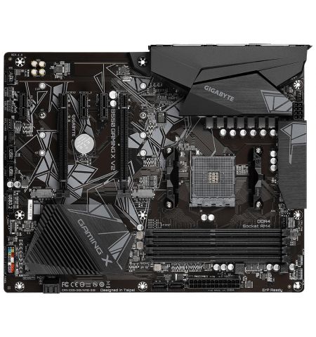 GIGABYTE B550 GAMING X V2, Socket AM4, AMD B550, 10+3Phases, Dual 4xDDR4-4733, APU AMD graphics, HDMI, DVI, 2xPCIe 4.0 X16, 4xSATA3, RAID, 2xM.2PCIe 4.0, 3xPCIeX1, ALC887 HDA, GbE LAN, 1xUSB3.2 Gen2, 5xUSB3.2 +1xType-C, RGB Fusion 2.0, ATX