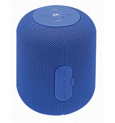 Gembird SPK-BT-15-B, Bluetooth Portable Speaker, 5W RMS, Bluetooth v.5.1, Built-in microphone, microSD, built-in lithium battery - 1200 mAh, FM-radio: power and audio cables are anntena, Blue