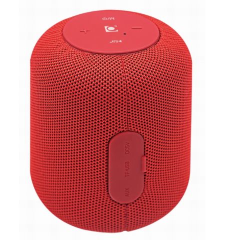 Gembird SPK-BT-15-R, Bluetooth Portable Speaker, 5W RMS, Bluetooth v.5.1, Built-in microphone, microSD, built-in lithium battery - 1200 mAh, FM-radio: power and audio cables are anntena, Red