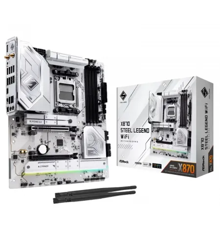 Материнская плата ASRock X870 STEEL LEGEND WIFI, AM5, AMD X870, ATX