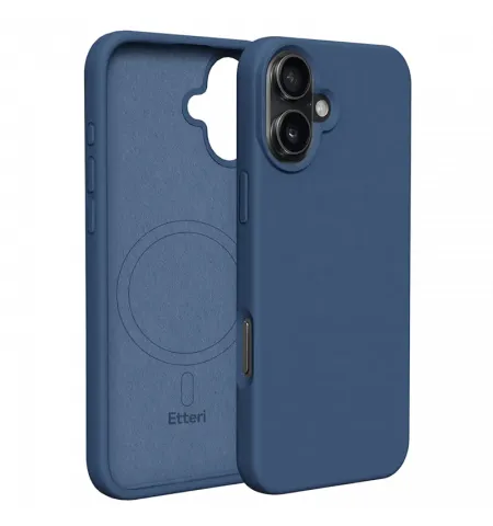 Чехол Etteri Silicone Mag case для iPhone 16, Темно-синий