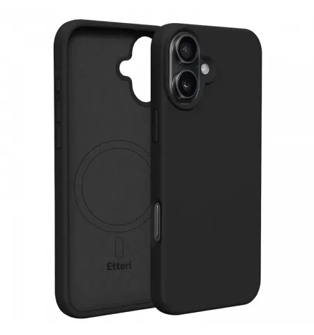 Чехол Etteri Silicone Mag case для iPhone 16 Plus, Чёрный