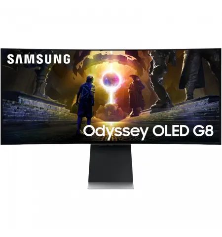 34" Игровой монитор Samsung S34DG852, OLED 3440x1440 WQHD, Чёрный | Серебристый