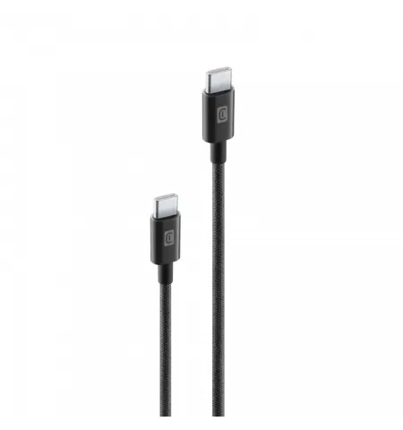 Кабель для зарядки и передачи данных Cellularline Power Braided, USB Type-C/USB Type-C, 2,5м, Чёрный