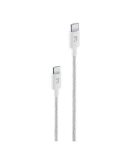 Кабель для зарядки и передачи данных Cellularline Power Braided, USB Type-C/USB Type-C, 2,5м, Белый