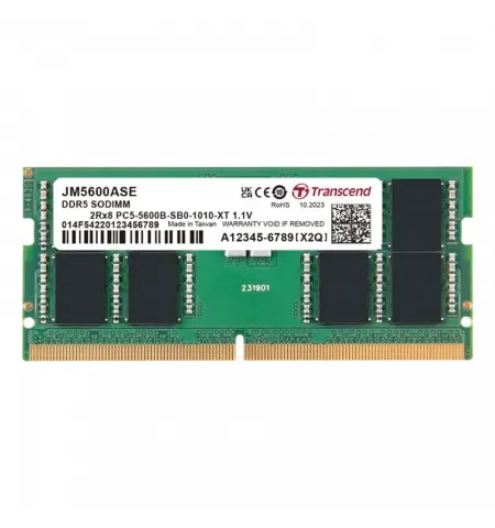 Оперативная память Transcend JetRam, DDR5 SDRAM, 5600 МГц, 24ГБ, JM5600ASE-24G