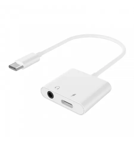 Аудио адаптер Cablexpert A-CM-3.5FP-01, USB Type-C (M) - 3.5mm 4-pin (F), 0,01м, Белый