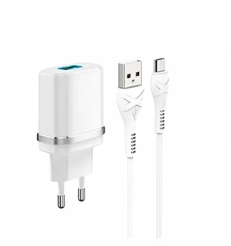 Зарядное устройство Xpower Charger, 1USB, Fast Charge QC3.0, Белый