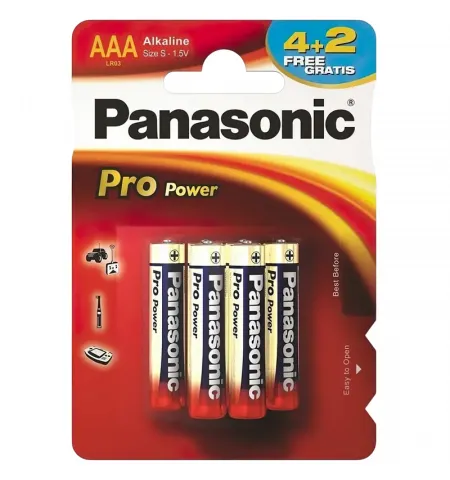 Батарейки Panasonic LR03XEG, AAA, 6шт